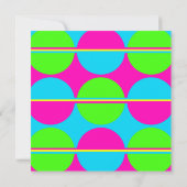 Summer Lime Green Hot Pink Blauwgroen cirkels stri Kaart (Achterkant)
