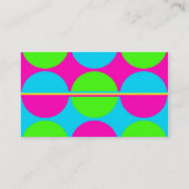 Summer Lime Green Hot Pink Blauwgroen cirkels stri Visitekaartje (Achterkant)
