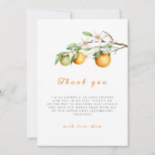 Summer Little Cutie Citrus Clementine Baby shower Bedankkaart (Voorkant)