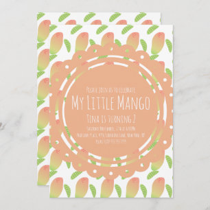 Summer Little Mango Tropical Invitation Kaart