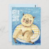 Summer Llama Briefkaart (Voorkant / Achterkant)