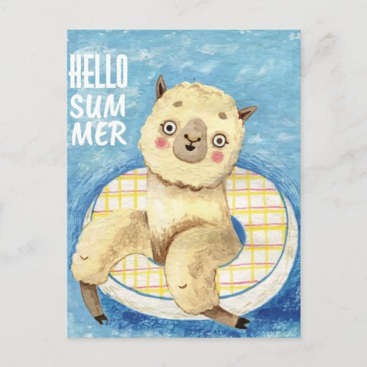 Summer Llama Briefkaart (Voorkant)