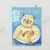 Summer Llama Briefkaart (Voorkant / Achterkant)
