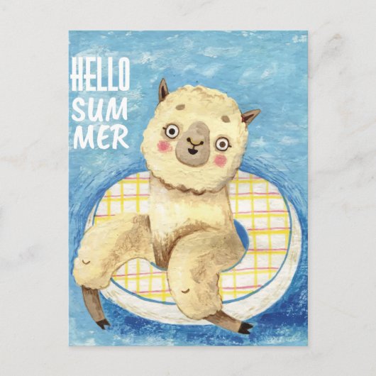 Summer Llama Briefkaart (Voorkant)