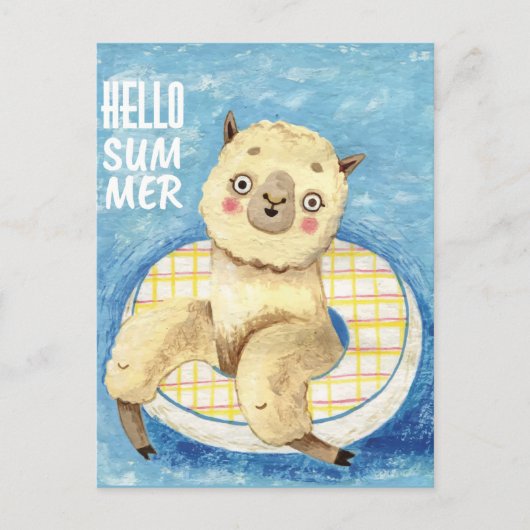 Summer Llama Briefkaart (Voorkant)