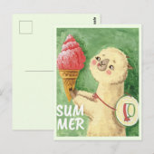 Summer Llama Briefkaart (Voorkant / Achterkant)