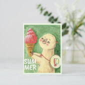 Summer Llama Briefkaart (Staand voorkant)