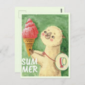 Summer Llama Briefkaart (Voorkant / Achterkant)