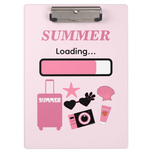Summer Loading Pink Clipboard Klembord (Voorkant)