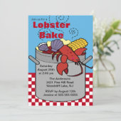 Summer Lobster Bake Cookout Uitnodiging (Staand voorkant)
