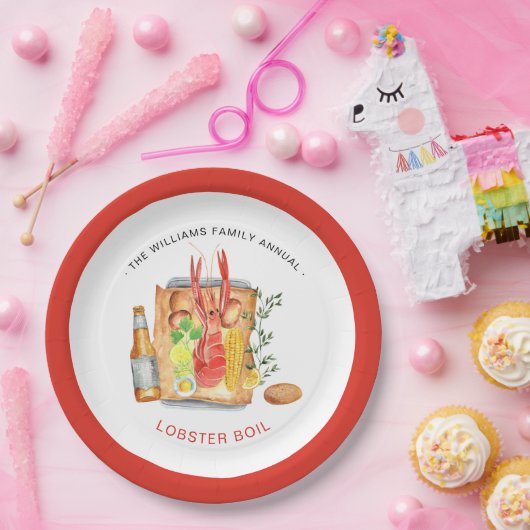 Summer Lobster Boil | Lobster Bake Cookout Papieren Bordje (Feest)