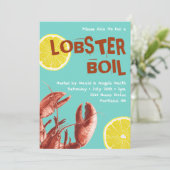 Summer Lobster Boil Party Aqua Kaart (Staand voorkant)