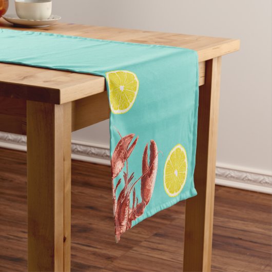Summer Lobster Boil Party Aqua Korte Tafelloper (Voorbeeld)