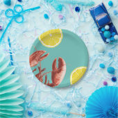 Summer Lobster Boil Party Aqua Papieren Bordje (Feest)