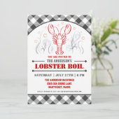 Summer Lobster Boil Party Invitation Kaart (Staand voorkant)