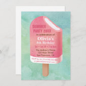 Summer Lolly Popsicle Ice Cream Verjaardagsfeestje Kaart (Voorkant / Achterkant)