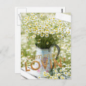 Summer Love Field Wilde Flowers + Text Briefkaart (Voorkant / Achterkant)