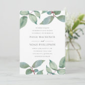Summer Love Green Leaf Wedding Invitation Kaart (Staand voorkant)
