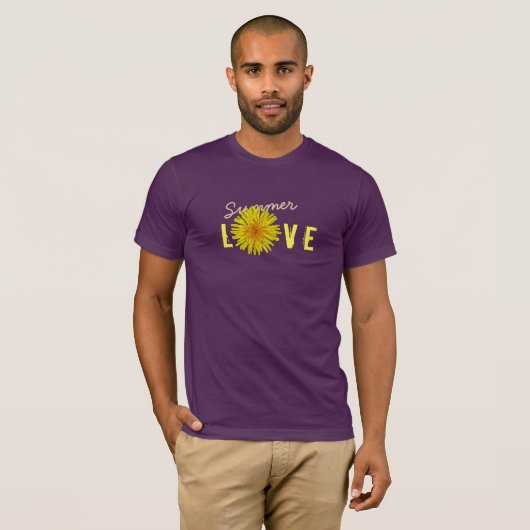 Summer Love Happy Yellow Flower all Colour T-shirt (Voorkant volledig)