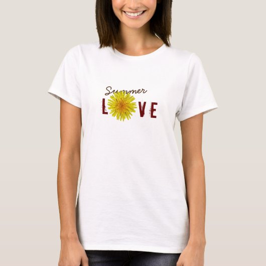 Summer Love Happy Yellow Flower T-shirt (Voorkant)