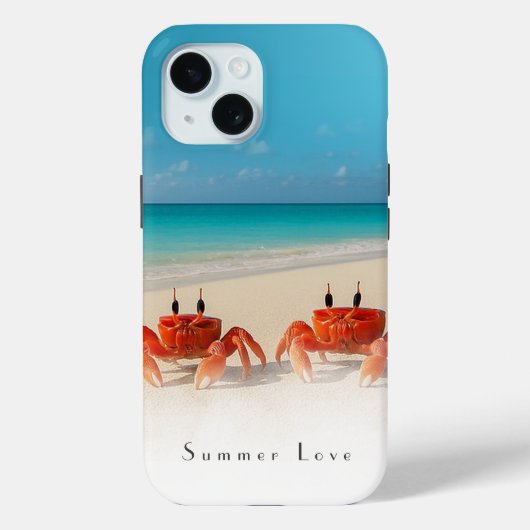 Summer Love - iPhone 15 stoere Hoesje 2 krabben (Achterkant)