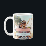 Summer Love Koffiemok<br><div class="desc">Roze en lichte pastelblauwe strook.</div>