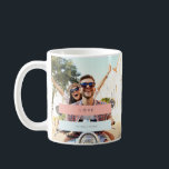 Summer Love Koffiemok<br><div class="desc">Roze en lichte pastelblauwe strook.</div>