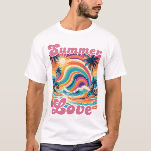 Summer Love Retro Graphic T-shirt (Voorkant)