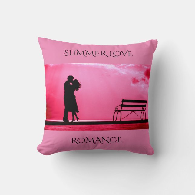 'SUMMER LOVE' roze gooi kussen. Kussen (Voorkant)