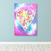 Summer Love Waterverf schilderij op Canvas (Insitu (Houten vloer))