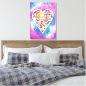 Summer Love Waterverf schilderij op Canvas (Insitu (Slaapkamer))