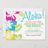 Summer Luau Hawaiian Invitation Kaart (Voorkant)