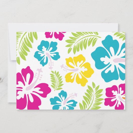 Summer Luau Hawaiian Invitation Kaart (Achterkant)