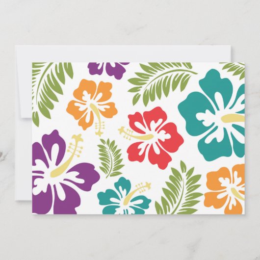 Summer Luau Hawaiian Uitnodiging (Achterkant)