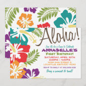 Summer Luau Hawaiian Uitnodiging (Voorkant / Achterkant)