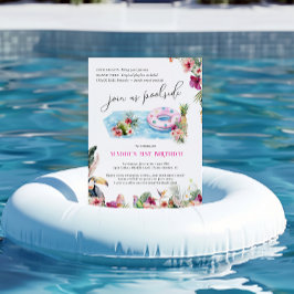 Summer Luau | Tropical Pool Party Birthday Kaart