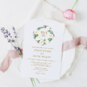 Summer Lush Bloom Waterverf Monogram Weddenschap Kaart