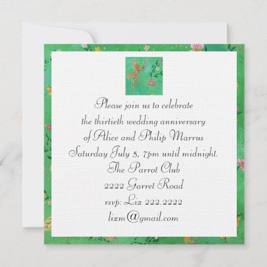 Summer Magic Invitation Kaart (Achterkant)