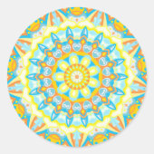 Summer Mandala Ronde Sticker (Voorkant)