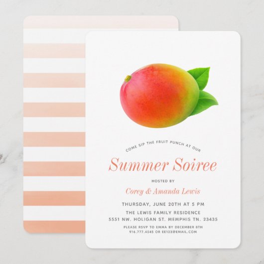 Summer Mango | Soiree Picnic Kaart (Voorkant / Achterkant)