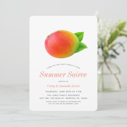 Summer Mango | Soiree Picnic Kaart (Staand voorkant)
