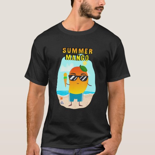 Summer Mango Tropical Fruit Life Beach T-shirt (Voorkant)