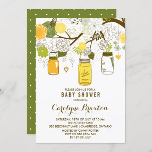 Summer Mason Jars   Uitnodiging tot Baby shower