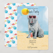 Summer Mastino Beach Party Invitation Feestdagenkaart (Voorkant / Achterkant)