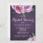 Summer mauve peonies paarse pruim vrijgezellenfees kaart (Voorkant)