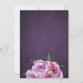 Summer mauve peonies paarse pruim vrijgezellenfees kaart (Achterkant)