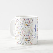 Summer Meadow Allover Patroon Naam Koffie Mok (Voorkant links)