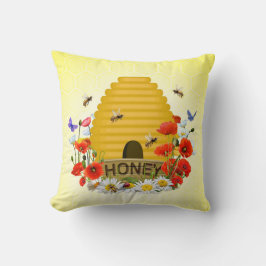 Summer Meadow Beehive and Honey Pot Kussen