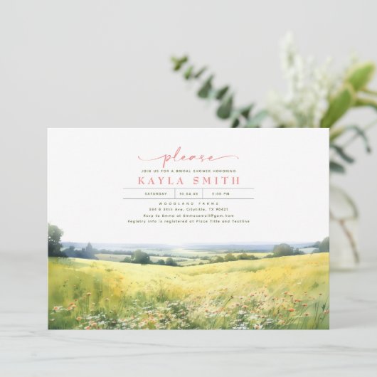 Summer Meadow en Wildflower Boho Vrijgezellenfeest Kaart (Staand voorkant)