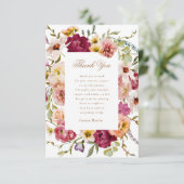 Summer Meadow Floral Afstuderen Dank je wel kaart (Staand voorkant)